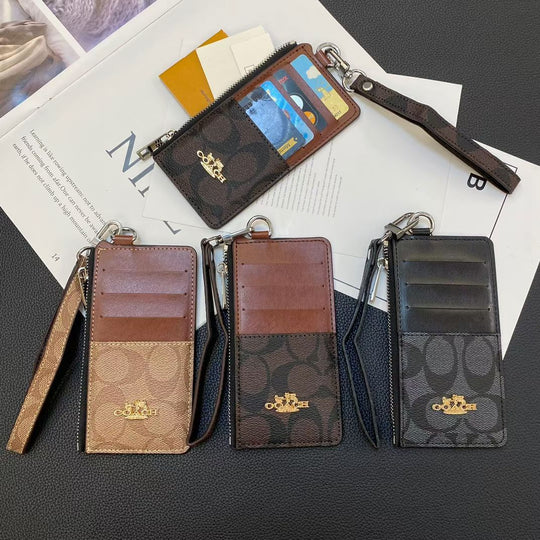 Luxury-Inspired Card Holder Wallet – Multi-Slot Zipper Style