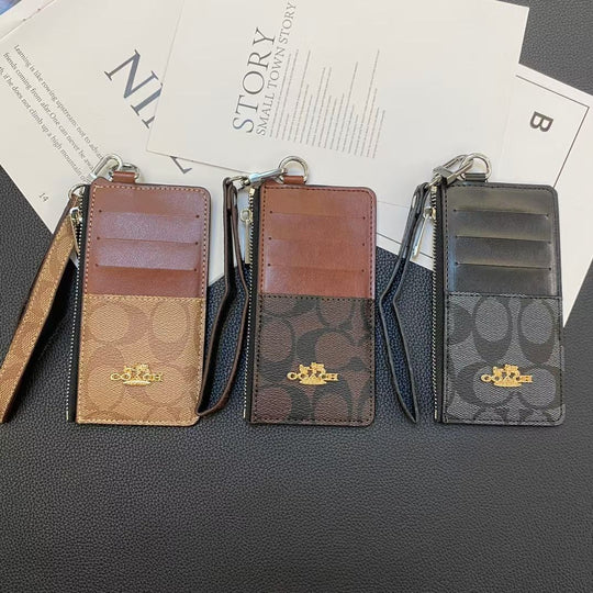 Luxury-Inspired Card Holder Wallet – Multi-Slot Zipper Style