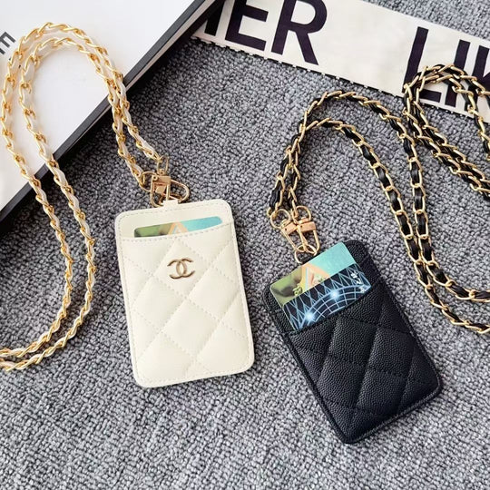 Elegant Quilted Crossbody Mini Card Wallet