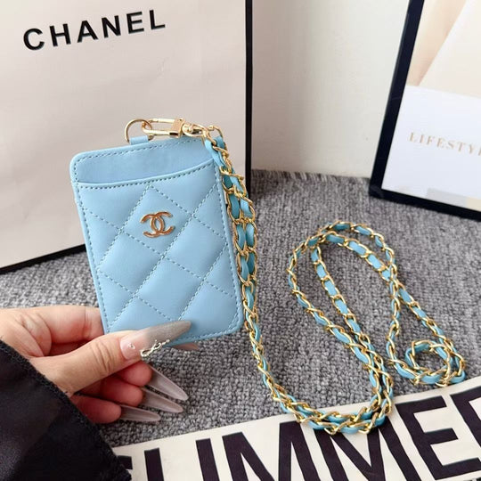 Elegant Quilted Crossbody Mini Card Wallet
