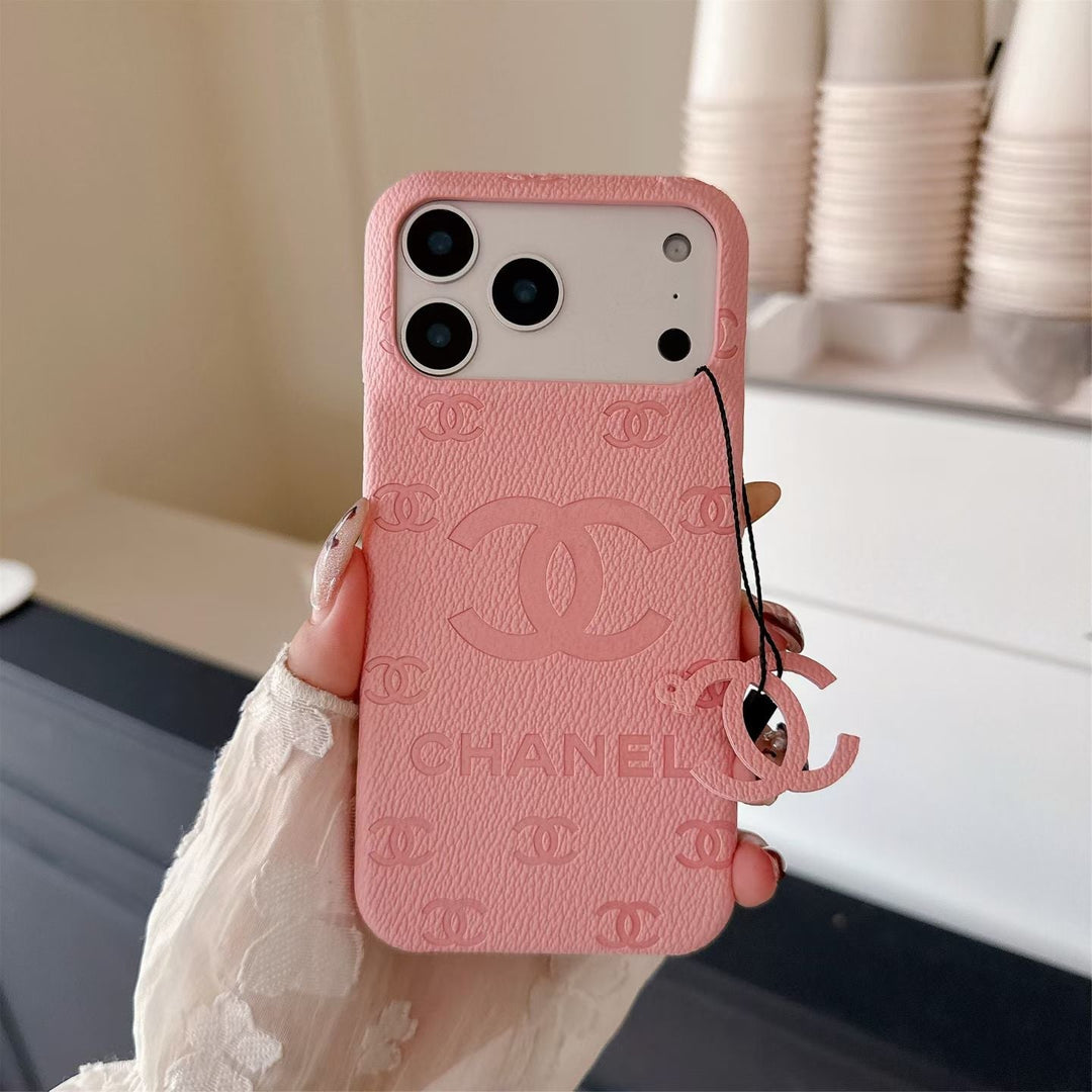 Luxury Embossed Monogram Charm Protective Phone Case