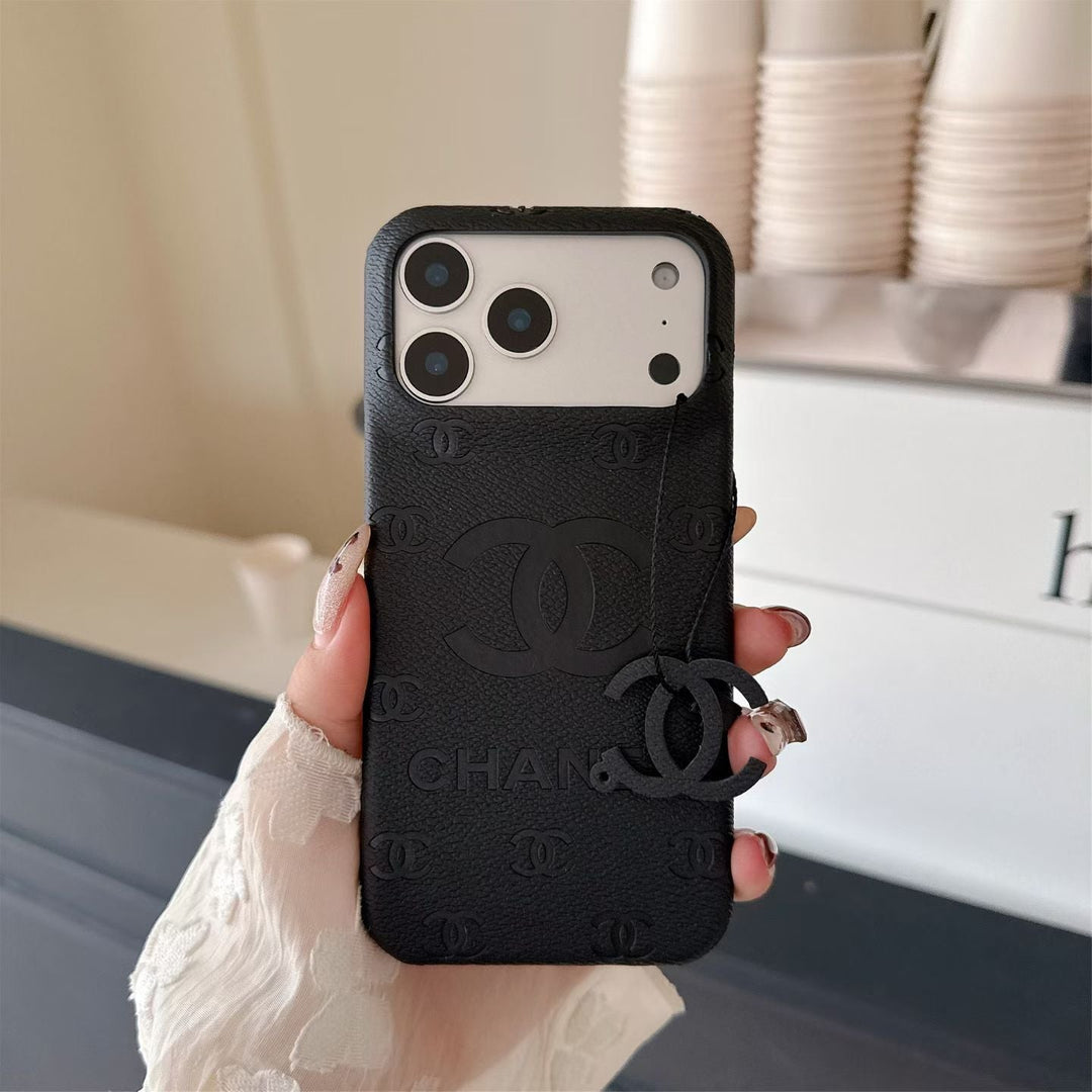 Luxury Embossed Monogram Charm Protective Phone Case