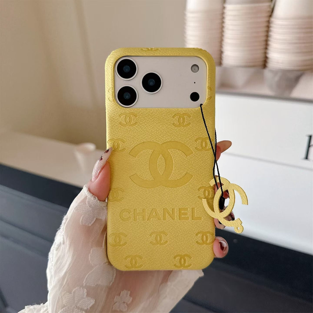 Luxury Embossed Monogram Charm Protective Phone Case