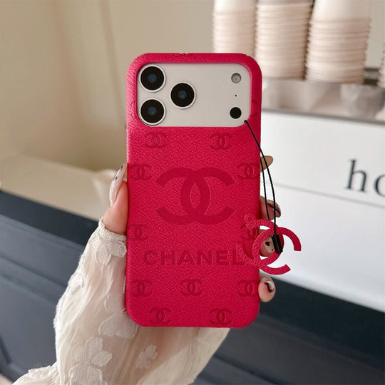 Luxury Embossed Monogram Charm Protective Phone Case