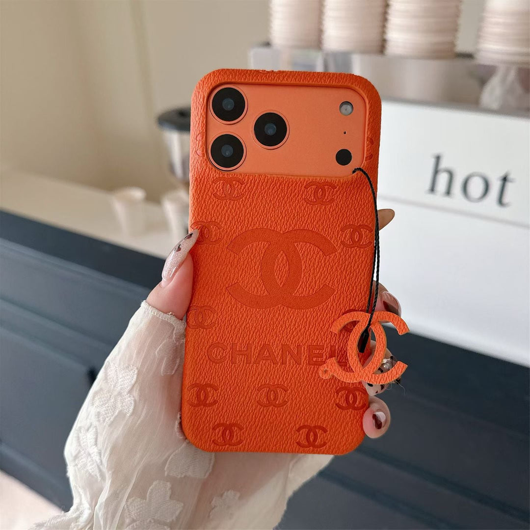 Luxury Embossed Monogram Charm Protective Phone Case