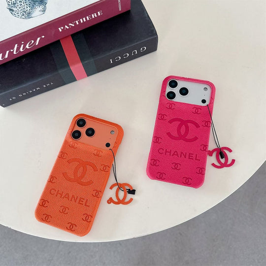 Luxury Embossed Monogram Charm Protective Phone Case