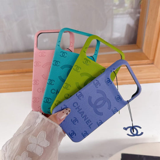 Luxury Embossed Monogram Charm Protective Phone Case