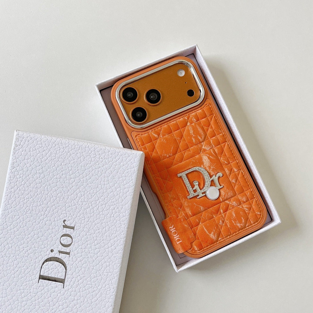 Designer-Inspired Quilted Case – Elegant Orange Edition