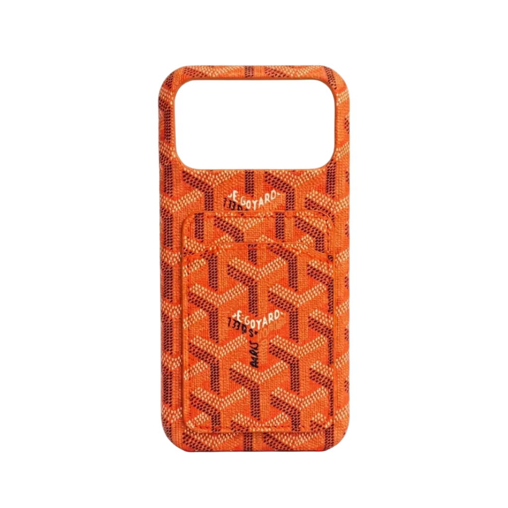 Chevron Card Holder iPhone Case - iPhone 18 Pro Max - Orange | Easy-Cases