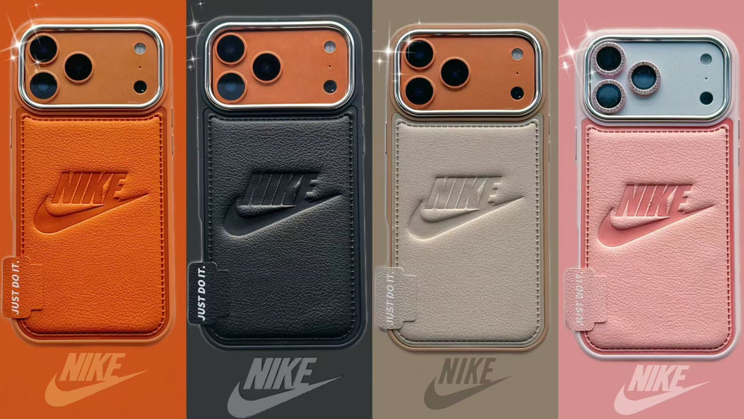 Sport-Inspired Card Holder iPhone Case with Camera Protection - Black For iPhone 13
