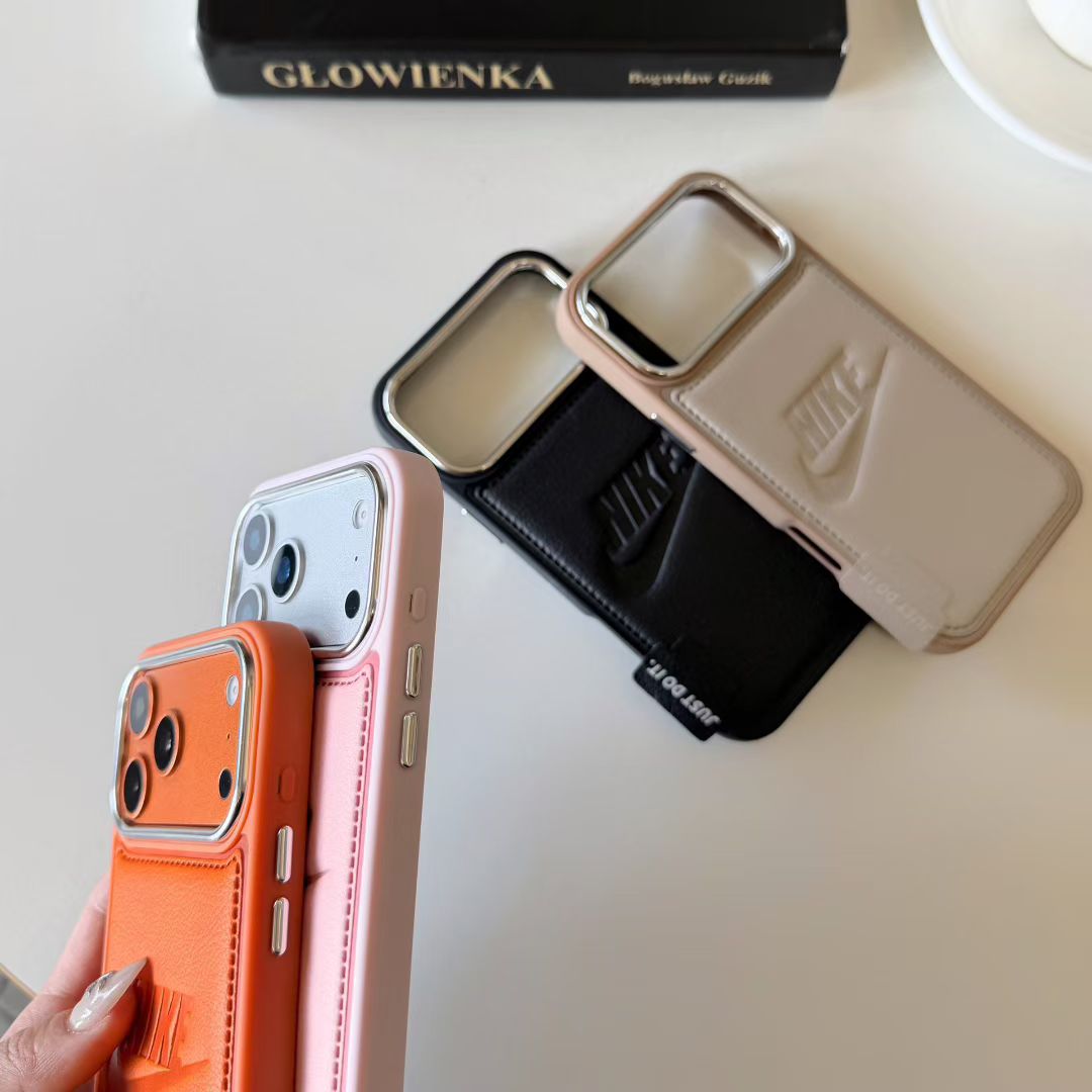 Sport-Inspired Card Holder iPhone Case with Camera Protection - Black For iPhone 15
