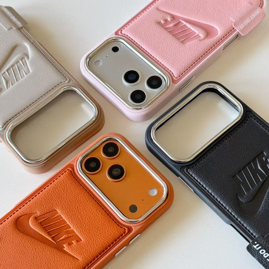 Sport-Inspired Card Holder iPhone Case with Camera Protection - Black For iPhone 15 Pro