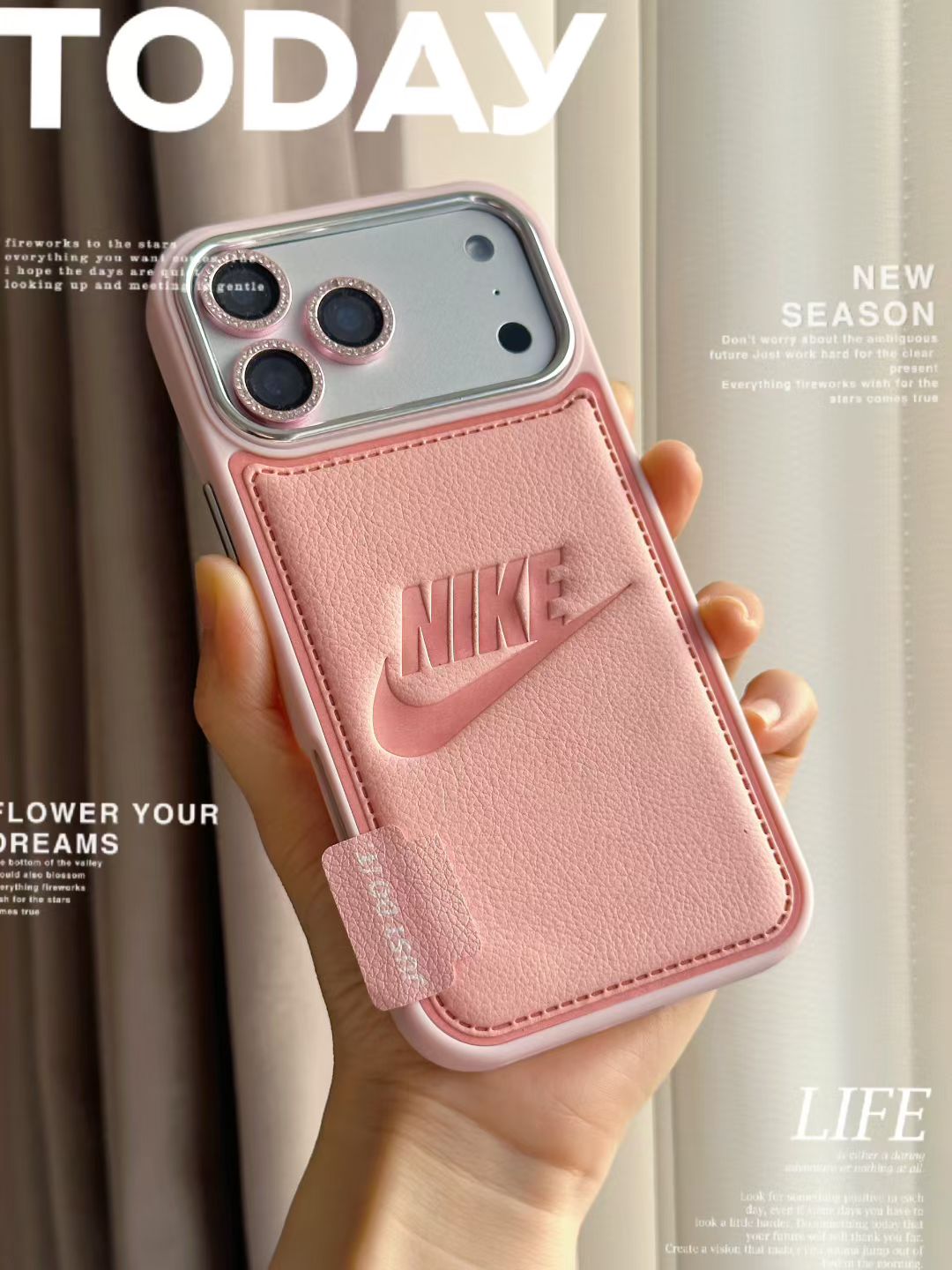 Sport-Inspired Card Holder iPhone Case with Camera Protection - Black For iPhone 14