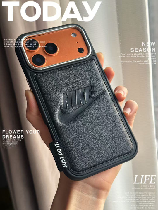 Sport-Inspired Card Holder iPhone Case with Camera Protection - Black For iPhone 13 Pro