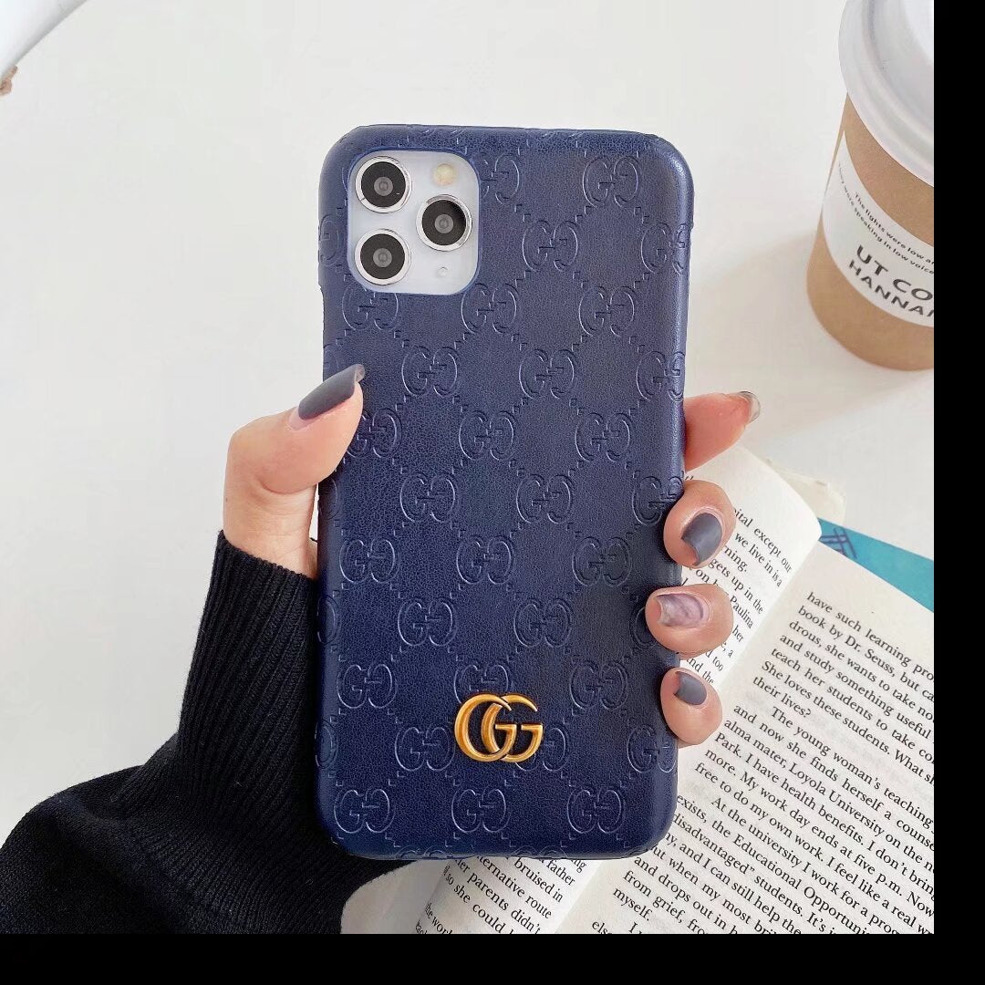 GG Style Embossed Chic Phone Case for iPhone