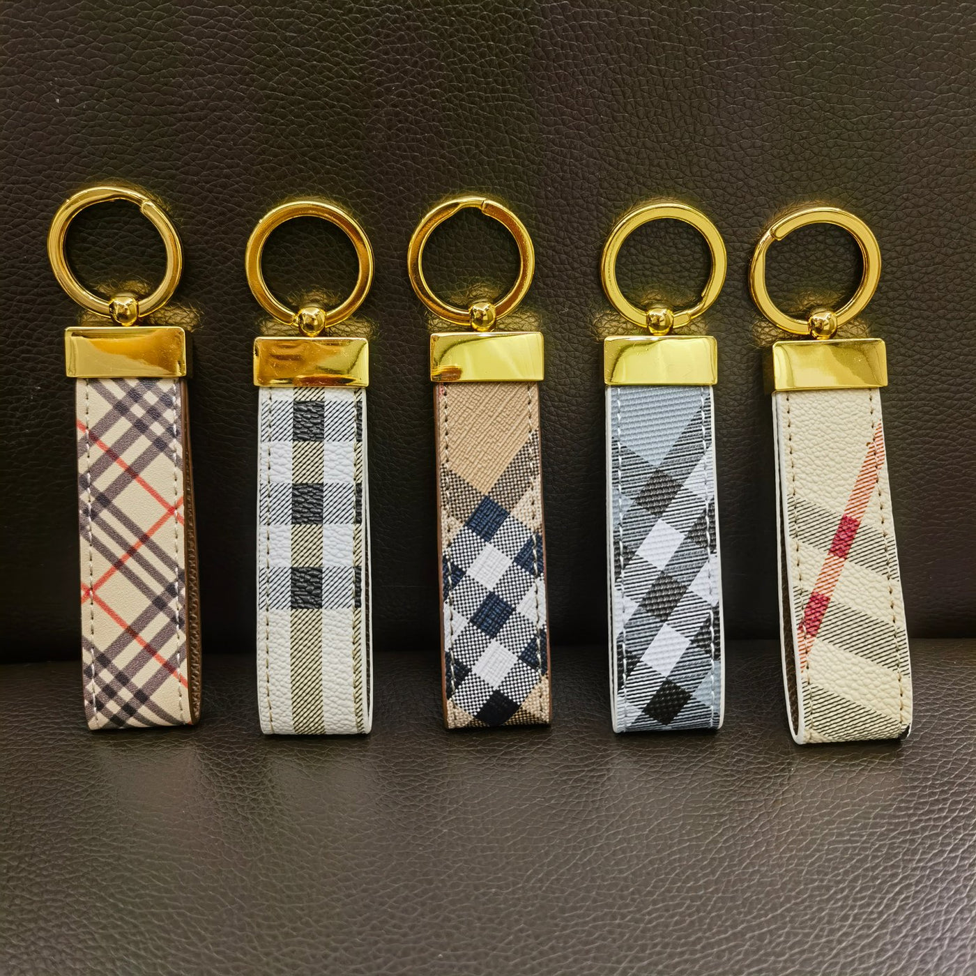 Classic BUR-Inspired Keychain Strap with Gold Accent