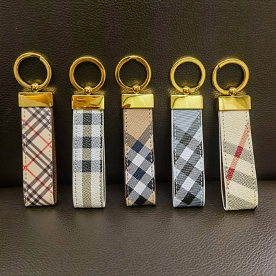 Classic BUR-Inspired Keychain Strap with Gold Accent