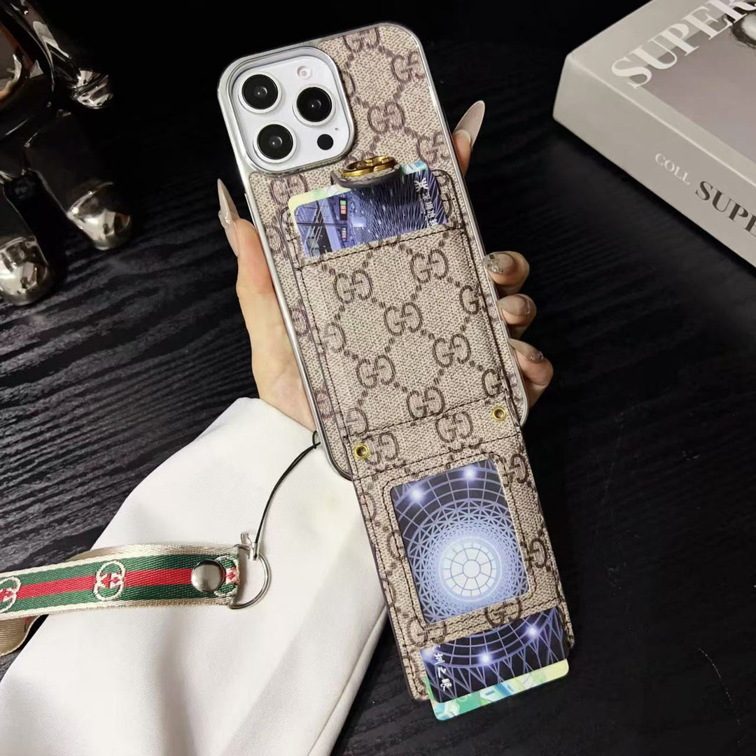 Monogram iPhone Case with Cardholder &amp; Hand Strap