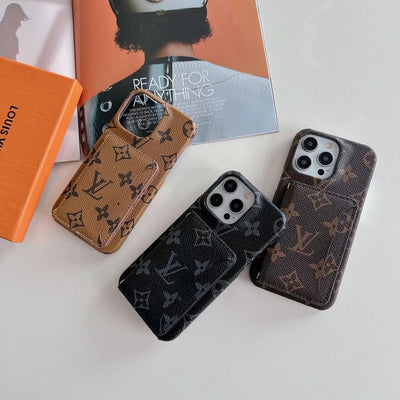 LV Monogram iPhone Case Luxury Edition with Card Holder