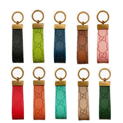 Close-up of Chic Gucci Keychain highlighting the iconic Gucci logo and elegant design