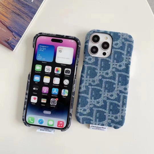 High-quality Dior Lady iPhone Case with embossed Dior logo