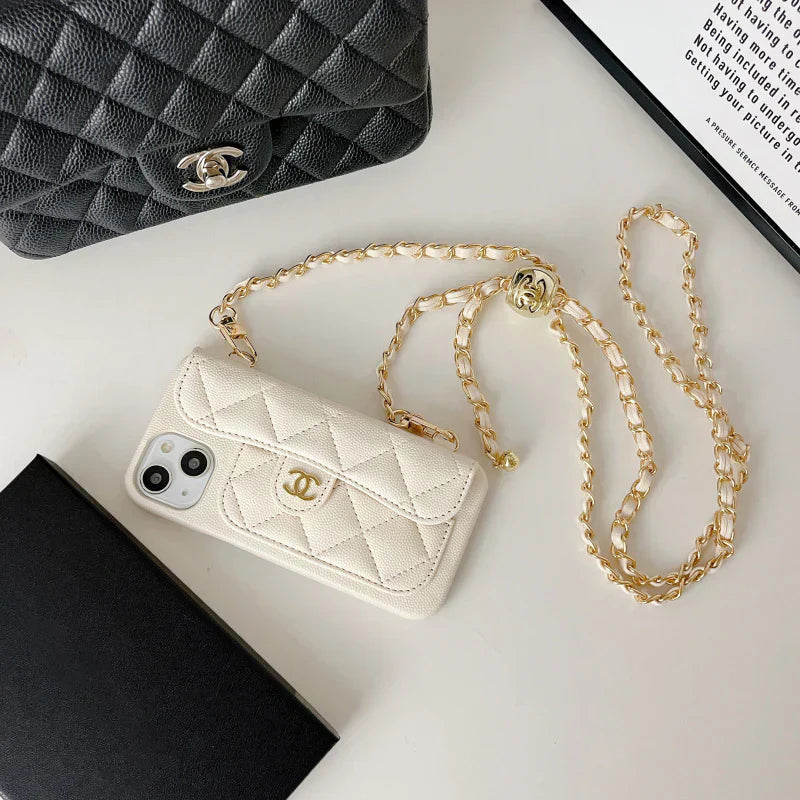 Luxury crossbody wallet iPhone case with chain strap - product image 2