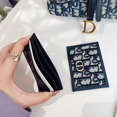 Luxury Dior Slim Mini Wallet and Card Holder on Display