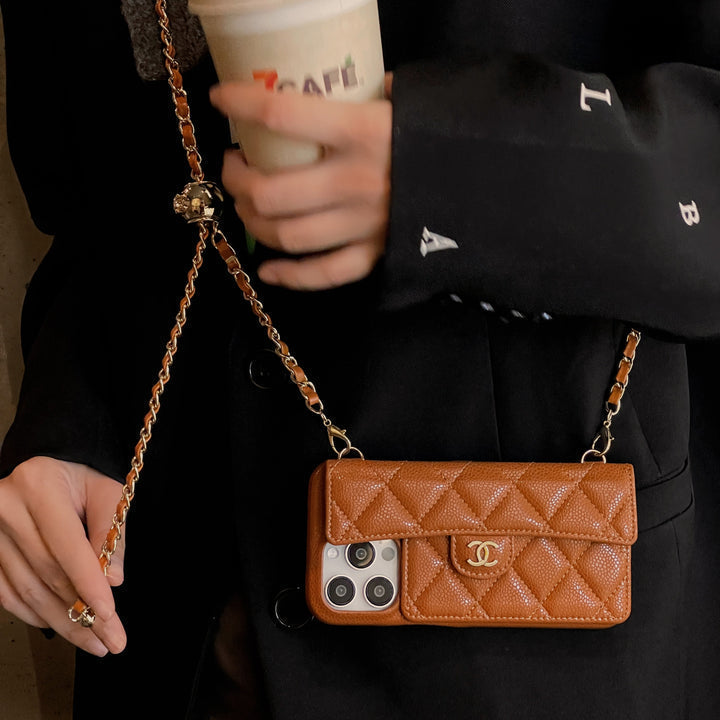 Luxury crossbody wallet iPhone case with chain strap - product image 15