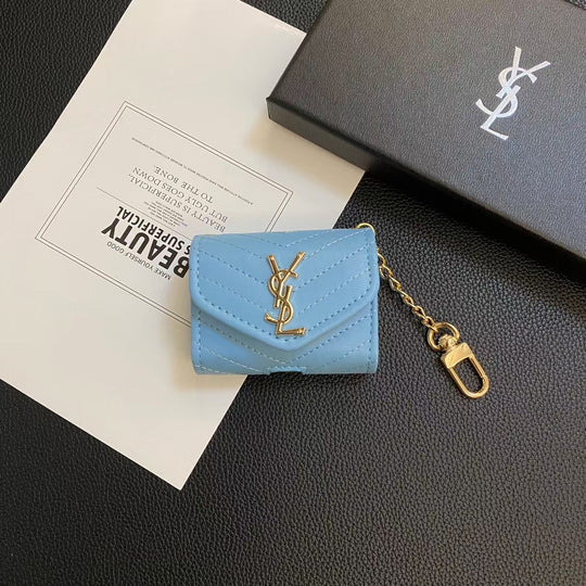 Luxury Quilted AirPods Case with Gold Chain