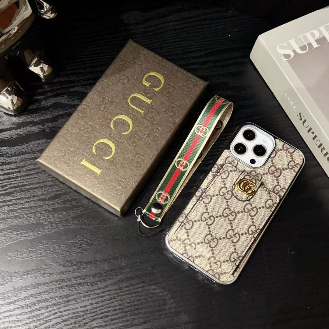 Monogram iPhone Case with Cardholder &amp; Hand Strap