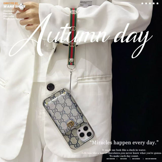 Monogram iPhone Case with Cardholder &amp; Hand Strap