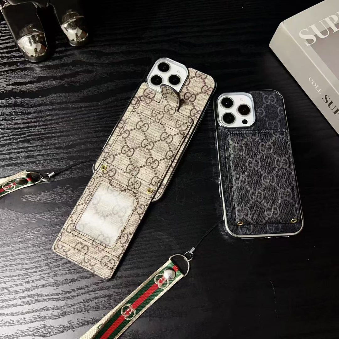 Monogram iPhone Case with Cardholder &amp; Hand Strap