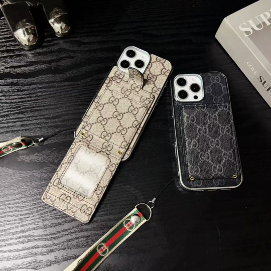 Monogram iPhone Case with Cardholder &amp; Hand Strap