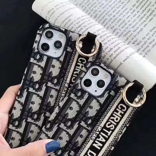 Elegant Canvas Pattern Strap iPhone Case