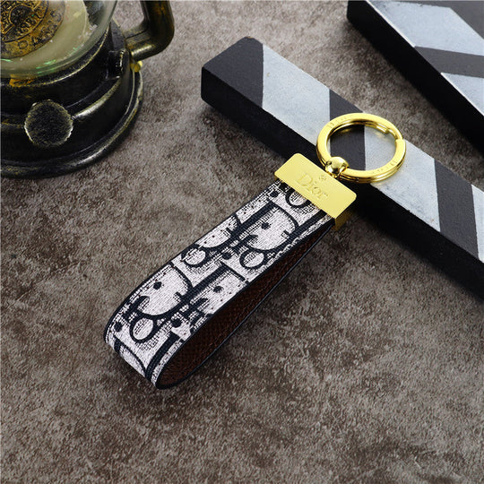 Elegant Inspired Keychain Strap with Gold Accent