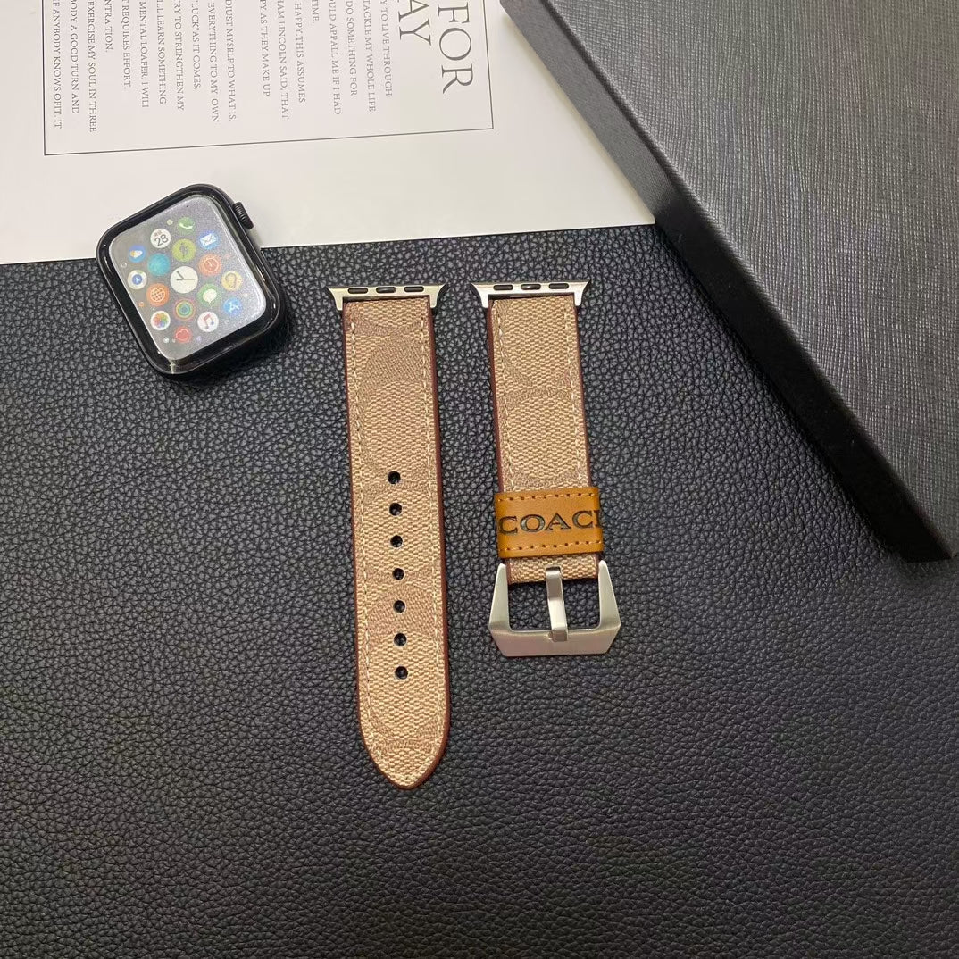 Close-up of Coach Chic Apple Watch Band showing premium quality material