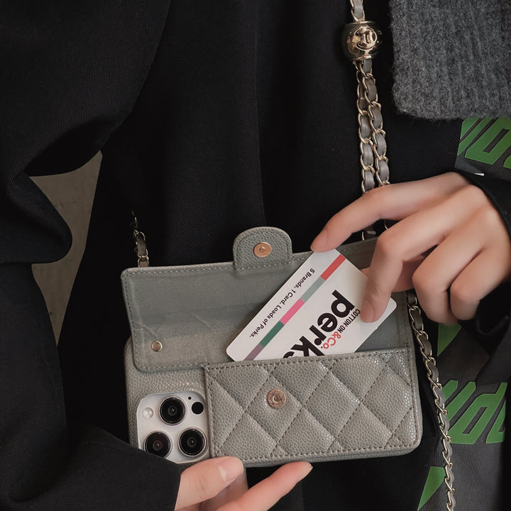 Luxury crossbody wallet iPhone case with chain strap - product image 9