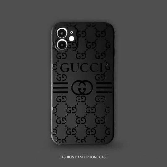 Black Gloss Icon Pattern Case – Premium Minimalist Design