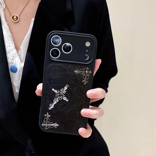 Luxury Gothic Cross Metal Embossed Protective Phone Case