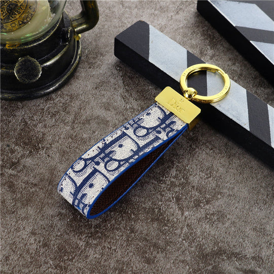 Elegant Inspired Keychain Strap with Gold Accent