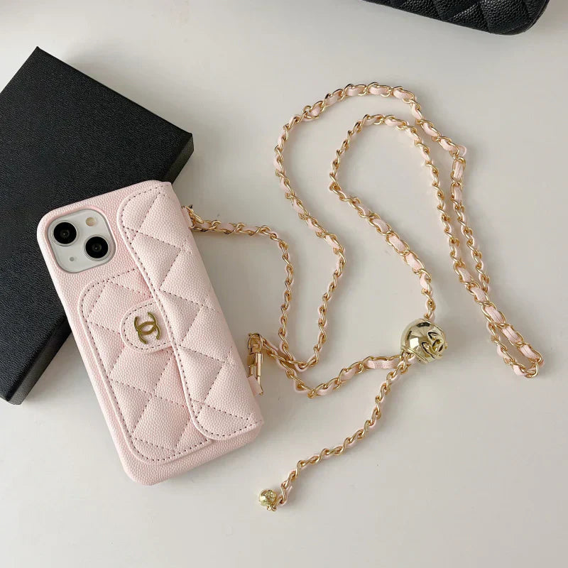 Luxury crossbody wallet iPhone case with chain strap - product image 3