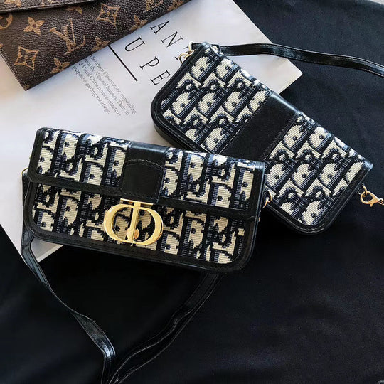 Elegant Christian Dior Phone Pouch Bag with Built-in Power Bank