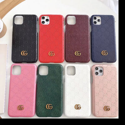 GG Style Embossed Chic Phone Case for iPhone