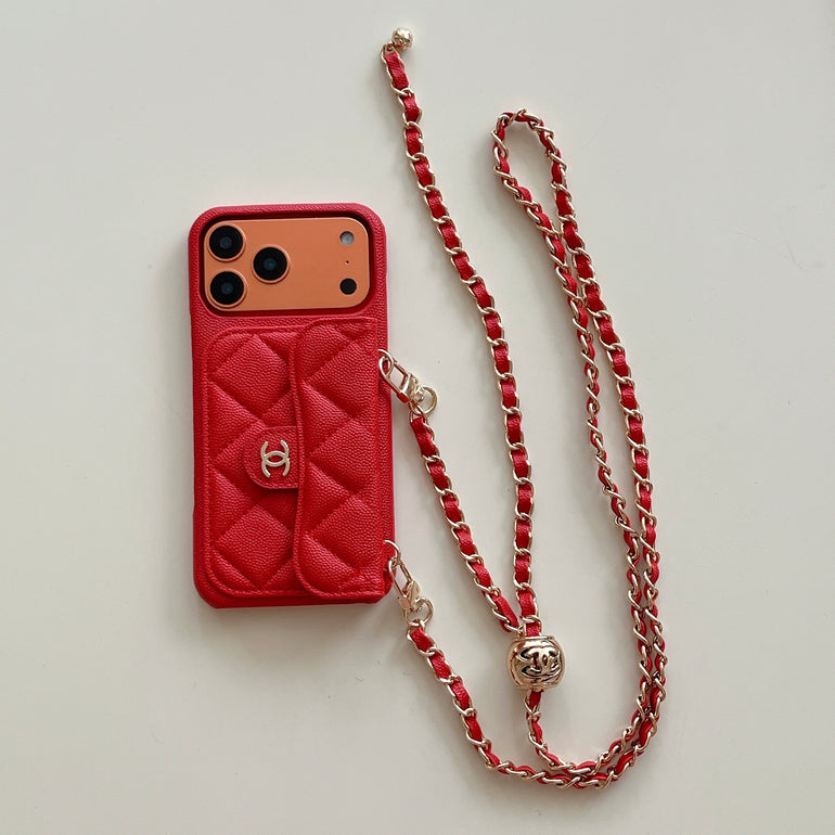 Luxury crossbody wallet iPhone case with chain strap - product image 5