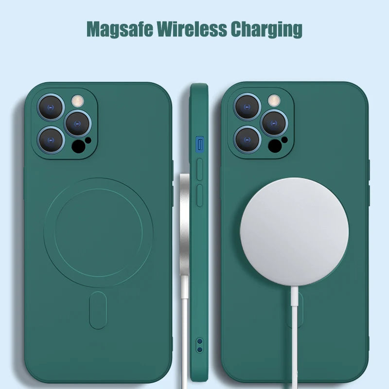 OptiPoise Liquid Square iPhone Case: Modern square design, crafted from premium liquid silicone. Magsafe compatibility ensures hassle-free charging. Protect your iPhone with style and confidence.