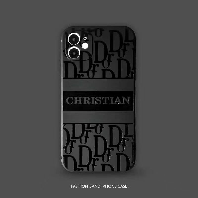 Black Gloss Icon Pattern Case – Premium Minimalist Design