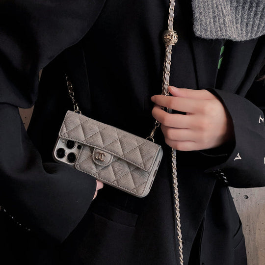 Luxury crossbody wallet iPhone case with chain strap - product image 16