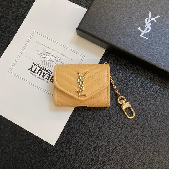 Luxury Quilted AirPods Case with Gold Chain