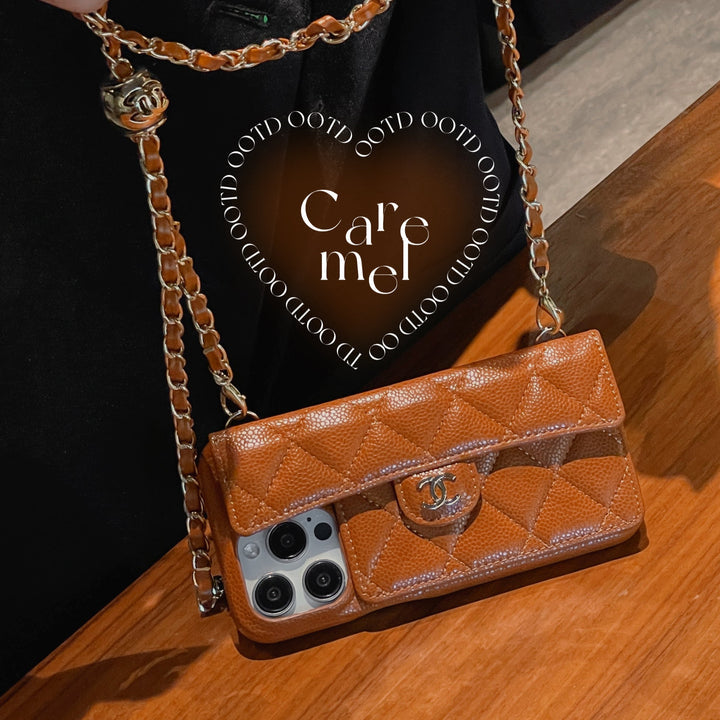 Luxury crossbody wallet iPhone case with chain strap - product image 13