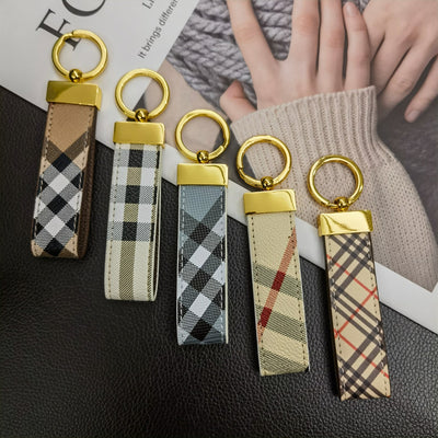 Classic BUR-Inspired Keychain Strap with Gold Accent